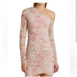 Free People Pink Floral One-Shoulder Dress